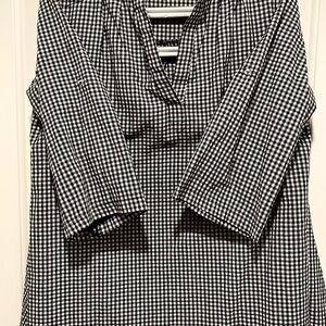 Elegant Black and White Checkered Blouse